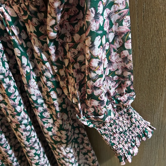 Lulu's Floral Green and Pink Forever Smocked Dress - Picture 6 of 6